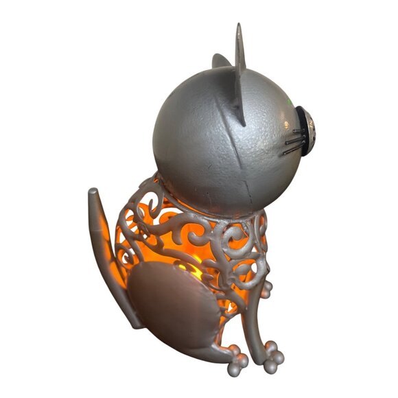 Chrome Metal Cat Electric Lamp Luminary With Magnetic Posable Head 9" - Picture 4 of 7